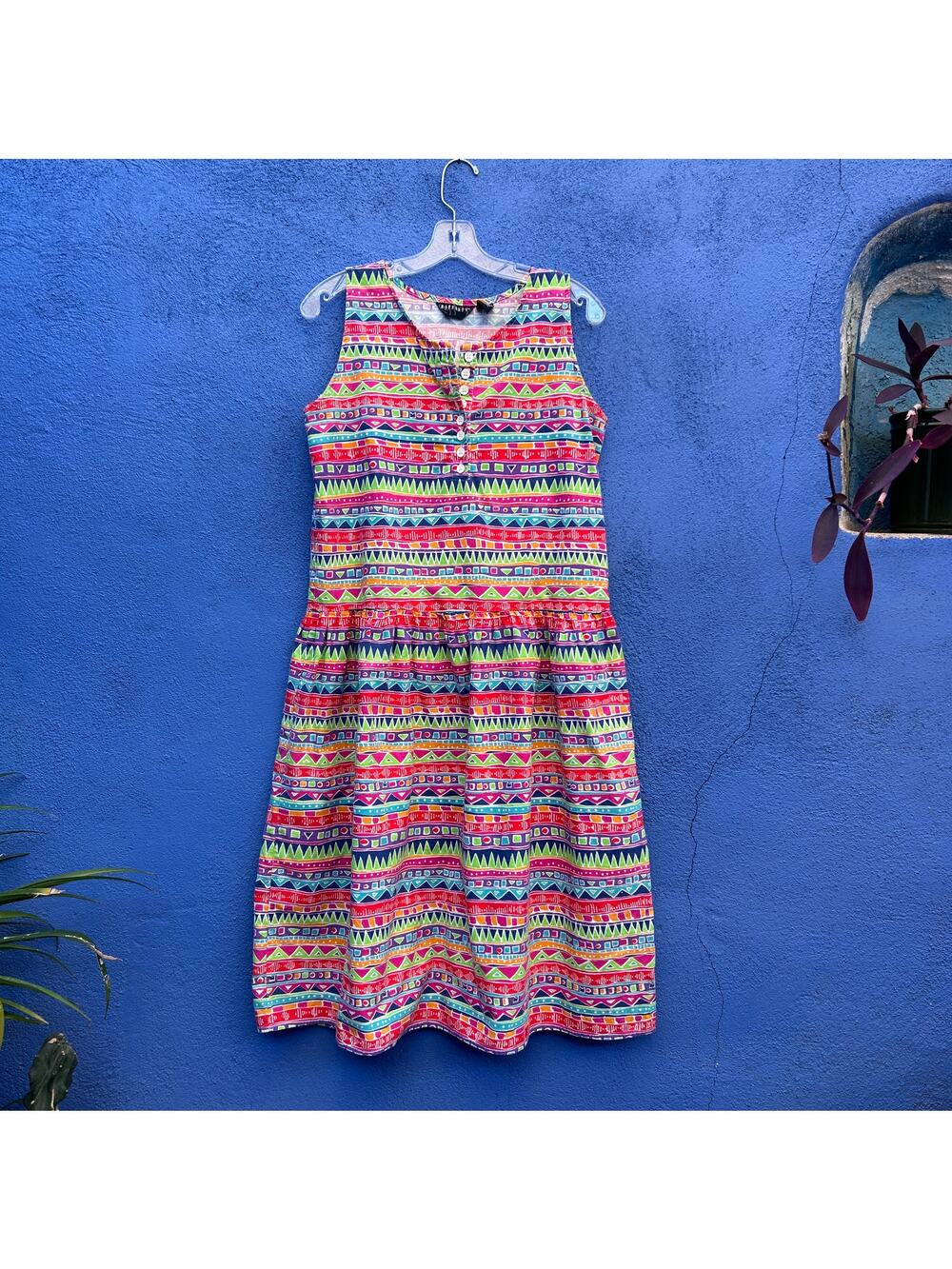 vintage 80s 90s rafferty sleeveless market dress